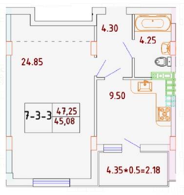 1-кімнатна 47.25 м² в ЖК Smart City від 21 050 грн/м², с. Крижанівка