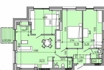 3-кімнатна 88.61 м² в ЖК Простір на 9-й Фонтана від 29 700 грн/м², Одеса