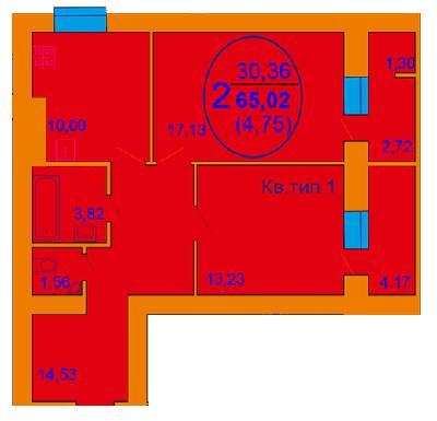 2-комнатная 65.02 м² в ЖК София Киевская от 15 000 грн/м², с. Софиевская Борщаговка