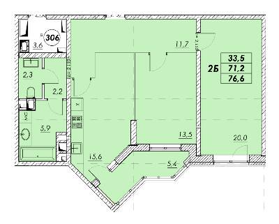 2-кімнатна 76.6 м² в ЖК Прохоровський квартал від 21 300 грн/м², Одеса