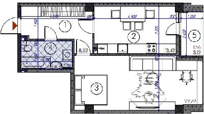 1-кімнатна 51.53 м² в ЖМ Саванна Сіті від 17 000 грн/м², м. Бровари