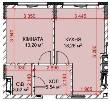 1-кімнатна 40.52 м² в ЖК Riverside від 18 550 грн/м², с. Погреби