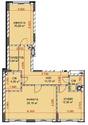 2-кімнатна 77.35 м² в ЖК Riverside від 21 400 грн/м², с. Погреби