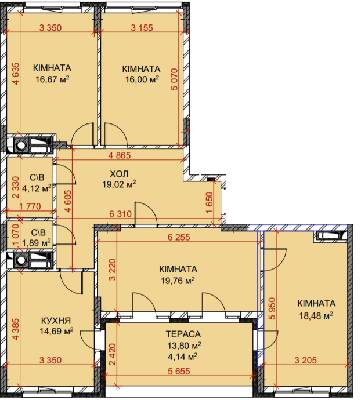 4-кімнатна 114.77 м² в ЖК Riverside від 26 550 грн/м², с. Погреби