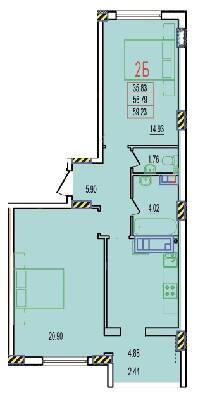 2-кімнатна 59.23 м² в ЖК RosenTal від 13 600 грн/м², с. Лиманка