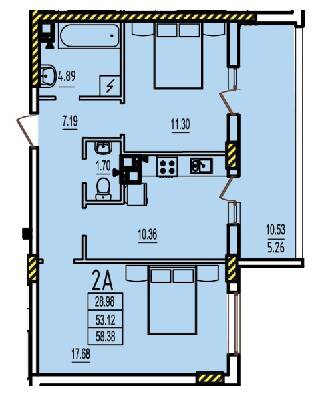 2-кімнатна 58.38 м² в ЖК RosenTal від 16 400 грн/м², с. Лиманка