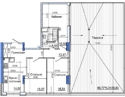 3-кімнатна 114.6 м² в ЖК Nebo від 27 150 грн/м², Дніпро