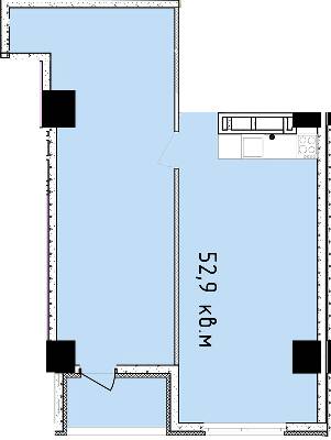 1-комнатная 52.9 м² в ЖК Баку от 32 200 грн/м², Днепр