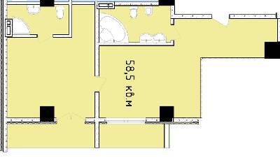 1-комнатная 58.5 м² в ЖК Баку от 32 200 грн/м², Днепр