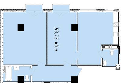 3-комнатная 93.72 м² в ЖК Баку от 27 850 грн/м², Днепр