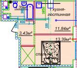 1-кімнатна 34.15 м² в ЖК Миронова від 42 250 грн/м², Дніпро