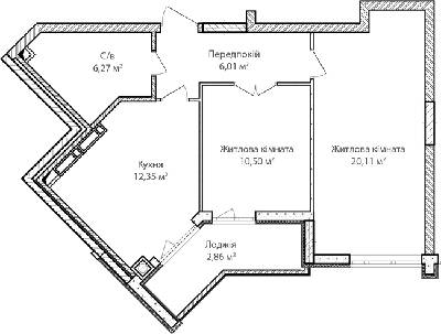 2-кімнатна 58.1 м² в ЖК Синергія Сіті від 24 000 грн/м², м. Ірпінь