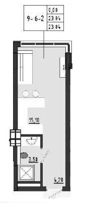 1-кімнатна 23.04 м² в ЖК Сади Рів`єри від 14 700 грн/м², с. Фонтанка