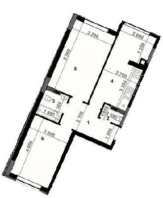 2-комнатная 59.8 м² в ЖК Антрацит от 27 600 грн/м², с. Петропавловская Борщаговка