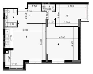 3-комнатная 89.7 м² в ЖК Антрацит от 23 750 грн/м², с. Петропавловская Борщаговка