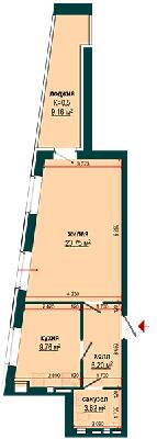 1-кімнатна 48.11 м² в ЖК Berlin House від 24 050 грн/м², Харків