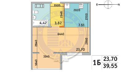 1-комнатная 39.55 м² в ЖК Милос от 24 300 грн/м², Киев