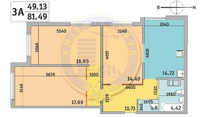 3-комнатная 81.49 м² в ЖК Милос от 22 500 грн/м², Киев