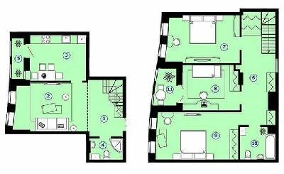Дворівнева 112.44 м² в ЖК Меридіан від 15 500 грн/м², Харків