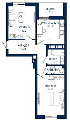 2-комнатная 57.44 м² в ЖК Viking Park от 27 900 грн/м², Львов
