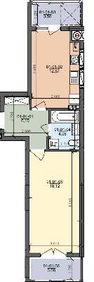 1-комнатная 48.01 м² в ЖК на ул. Трускавецкая от 18 500 грн/м², с. Сокольники