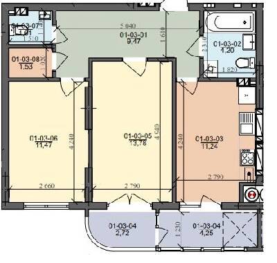 2-комнатная 58.37 м² в ЖК на ул. Трускавецкая от 18 000 грн/м², с. Сокольники