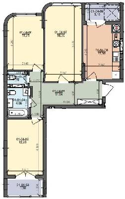 3-комнатная 76.11 м² в ЖК на ул. Трускавецкая от 18 500 грн/м², с. Сокольники