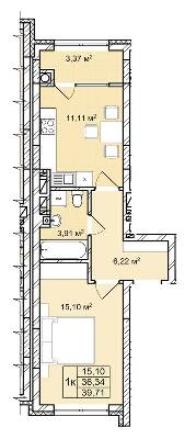 1-комнатная 39.51 м² в ЖК Софиевка от 28 000 грн/м², Львов