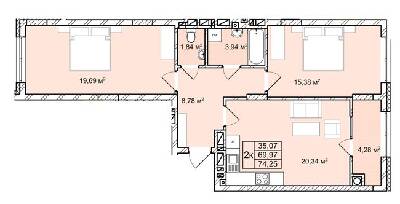 2-комнатная 74.25 м² в ЖК Софиевка от 28 000 грн/м², Львов