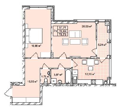 2-комнатная 75.73 м² в ЖК Софиевка от 23 500 грн/м², Львов