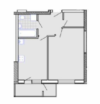 1-комнатная 40.1 м² в ЖК Радужный от 13 900 грн/м², Харьков