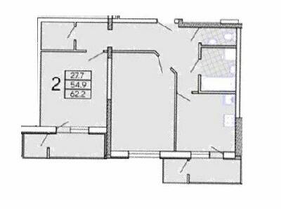 2-комнатная 62.21 м² в ЖК Радужный от 13 900 грн/м², Харьков