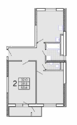 2-комнатная 63.6 м² в ЖК Радужный от 13 900 грн/м², Харьков