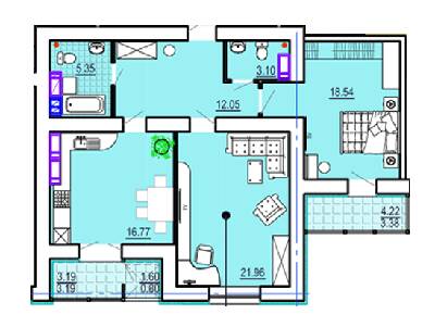 2-комнатная 84.91 м² в ЖК Театральный от 43 250 грн/м², Харьков