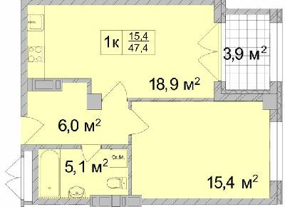 1-комнатная 47.4 м² в ЖК ТИТУЛ Дом на Пушкинской от 55 450 грн/м², Харьков