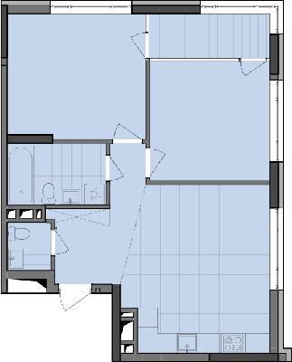 2-кімнатна 70.93 м² в ЖК Dibrova Park від 25 200 грн/м², Київ