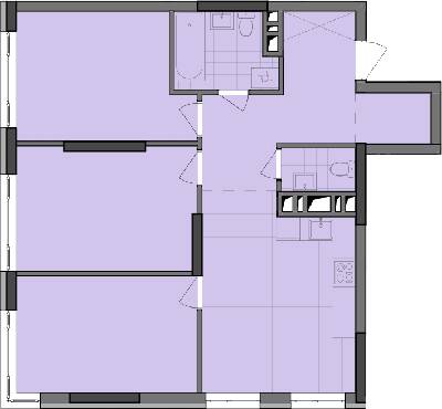 3-кімнатна 83.11 м² в ЖК Dibrova Park від 19 679 грн/м², Київ