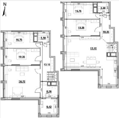 Дворівнева 222.88 м² в ЖК Nordica Residence від 61 621 грн/м², Київ