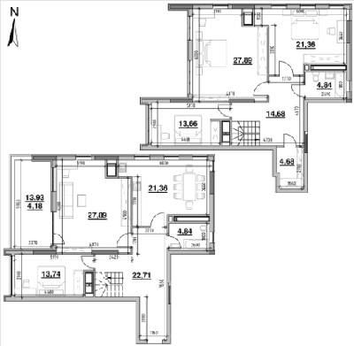 Дворівнева 181.83 м² в ЖК Nordica Residence від 62 854 грн/м², Київ