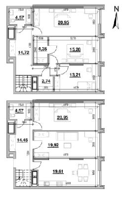 Дворівнева 155.32 м² в ЖК Nordica Residence від 62 854 грн/м², Київ