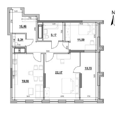 2-кімнатна 86.99 м² в ЖК Nordica Residence від 60 782 грн/м², Київ
