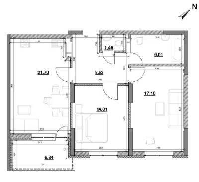 2-комнатная 77.13 м² в ЖК OK`LAND от 29 719 грн/м², Киев
