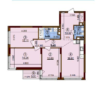 3-комнатная 83.49 м² в ЖК Варшавский-2 от застройщика, Киев