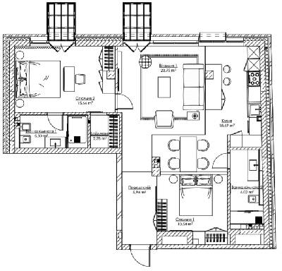 2-комнатная 86.56 м² в ЖК SAGA City Space от 114 000 грн/м², Киев