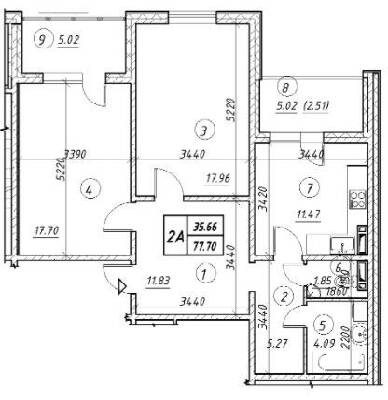 2-кімнатна 77.7 м² в ЖК Вудсторія від 21 000 грн/м², Київ