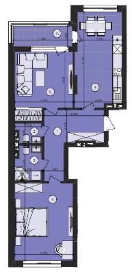 2-кімнатна 74.41 м² в ЖК Royal Park від 16 900 грн/м², м. Дубляни