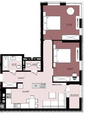 2-кімнатна 66.53 м² в ЖК Жовківська брама від 14 000 грн/м², с. Малехів