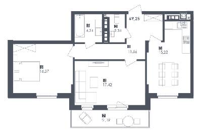 2-комнатная 69.25 м² в ЖК Сад Песен от 32 450 грн/м², Львов