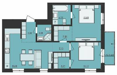 2-комнатная 66.69 м² в ЖК Mill Town от 42 050 грн/м², Львов