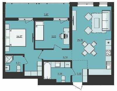 2-комнатная 72.9 м² в ЖК Mill Town от 32 500 грн/м², Львов